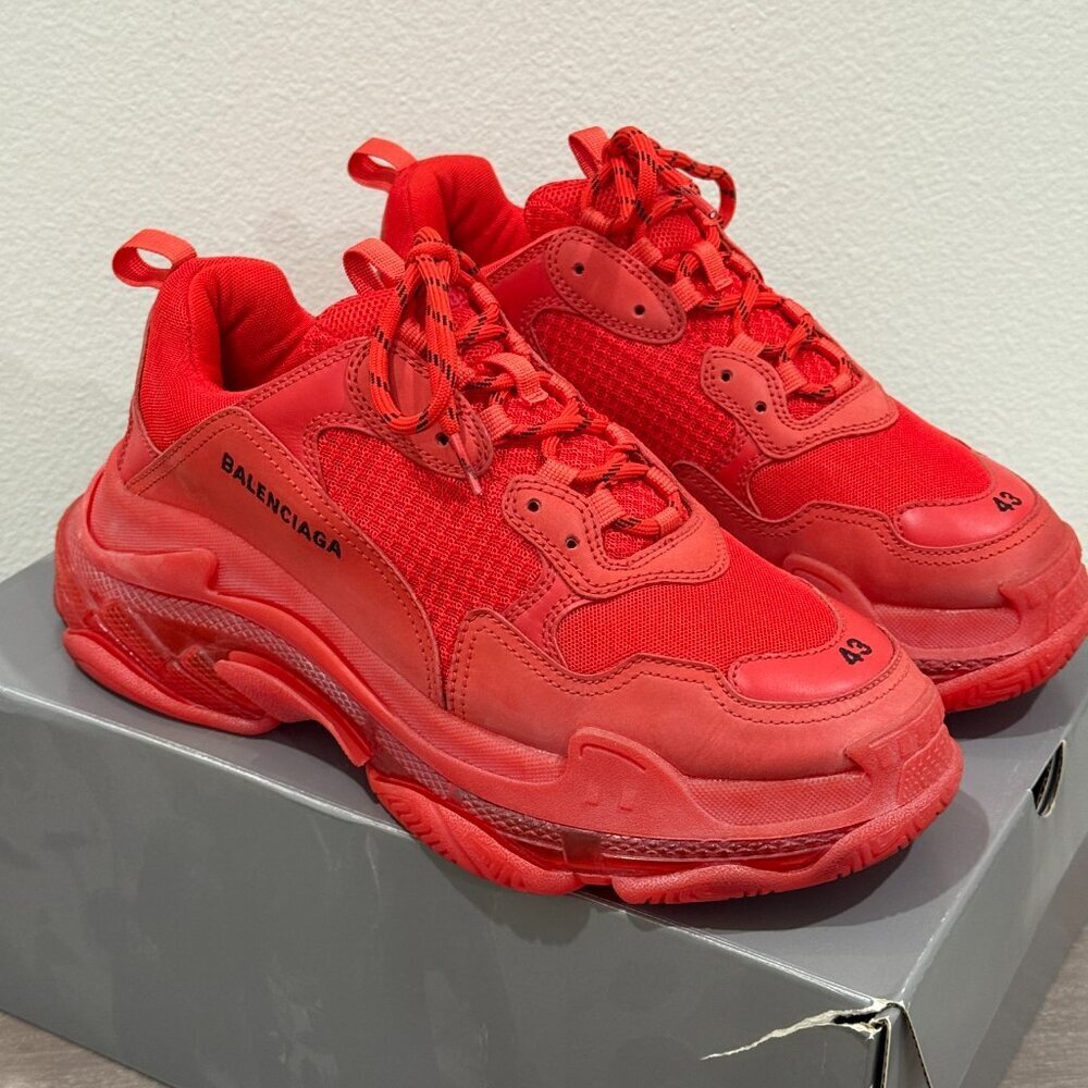BALENCIAGA Triple S Sneaker 'Clear Sole - Red' Balenciaga  MENs SNEAKER - Picture 5 of 6